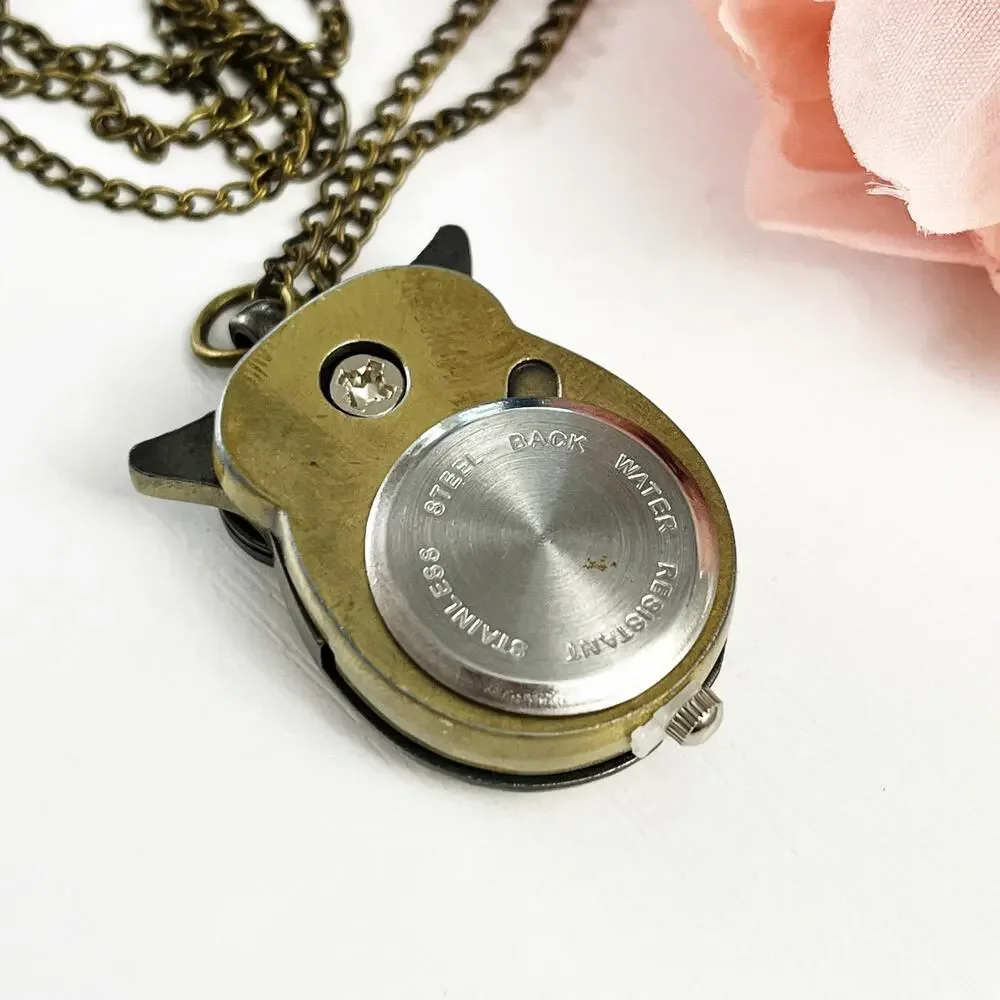 Owl Watch Pendant Necklace